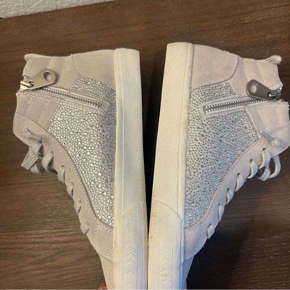 SOLD VINTAGE HAVANA Womens Rhinestone Hightop Sneakers Shoes Casual Grey - Picture 10 of 15